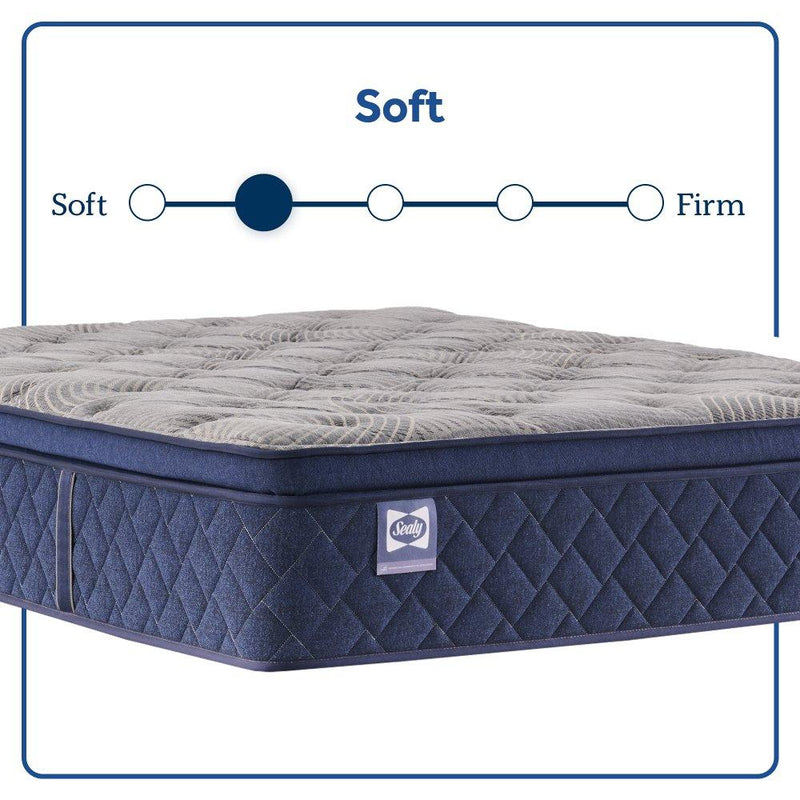 Sealy Moreland Ave Spring Mattress showing plush fabric cover and supportive inner layers for comfortable sleep.
