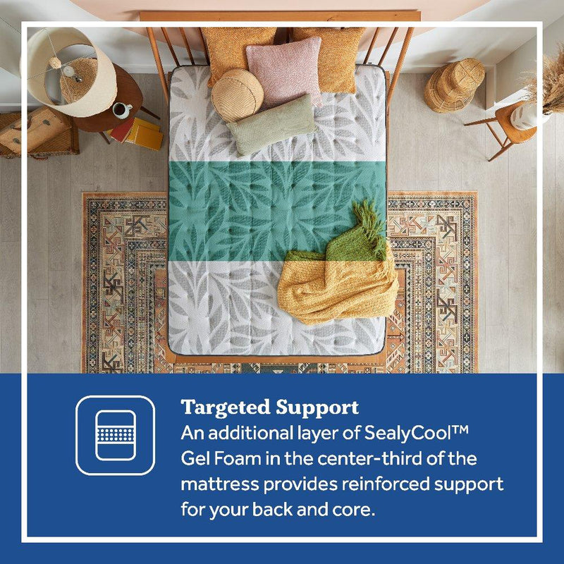 Sealy Philben innerspring mattress with quilted top and supportive coils, designed for comfortable sleep and proper spinal alignment.