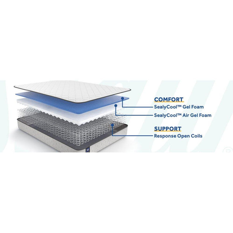 Sealy Gilroy innerspring mattress showcasing the plush, quilted top surface with supportive innerspring construction.