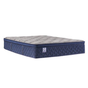 Sealy Moreland Ave Spring Mattress with plush fabric cover, showing a neatly made mattress with supportive springs and a soft surface.