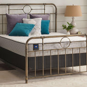 Sealy Elmcroft Innerspring Mattress with plush top and supportive coils, shown with a neutral-colored bed frame and bedding.
