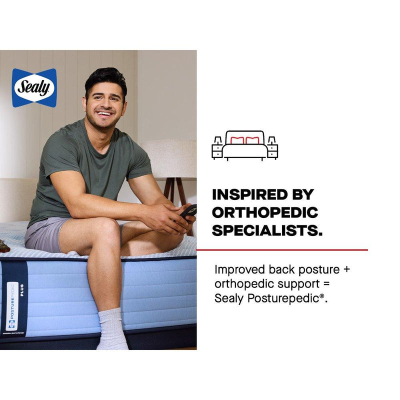 Sealy Plainfield Mattress showing a plush, comfortable surface with a neutral fabric cover and supportive edges.