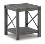 Ashley Furniture Freedan occasional table set with two modern wooden tables shown from an angled view.