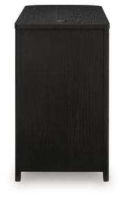Ashley Furniture Camdill chairside end table with a dark wood finish, featuring a compact design for small living spaces.