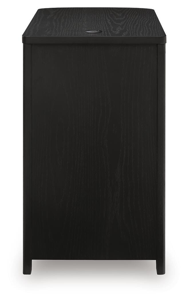 Ashley Furniture Camdill chairside end table with a dark wood finish, featuring a compact design for small living spaces.