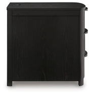 Ashley Furniture Camdill chairside end table with a sleek wooden surface and modern design, perfect for living room use.
