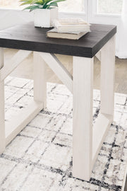 Set of three Dorrinson tables by Ashley Furniture, featuring sleek wood tops and sturdy legs, ideal for living room or side table use.