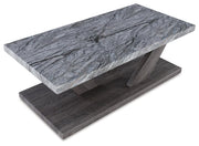 Set of three Bensonale tables from Ashley Furniture, featuring modern wooden table designs with sleek finishes.