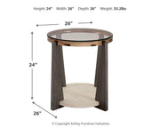 Set of two Ashley Furniture Frazwa Occasional Tables with wooden tops and metal legs, modern design for living room decor.