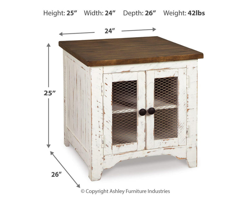 Ashley Furniture Wystfield Table Set with wooden dining table and matching chairs, elegant and modern design for a dining room.