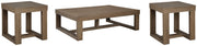 Ashley Furniture Cariton Occasional Table Set with two stylish wooden tables featuring a dark finish and modern design.