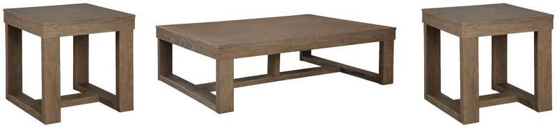 Ashley Furniture Cariton Occasional Table Set with two stylish wooden tables featuring a dark finish and modern design.