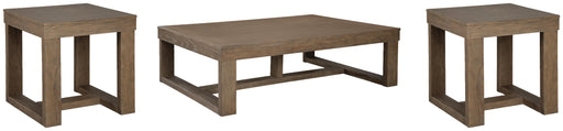 Ashley Furniture Cariton Occasional Table Set with two stylish wooden tables featuring a dark finish and modern design.