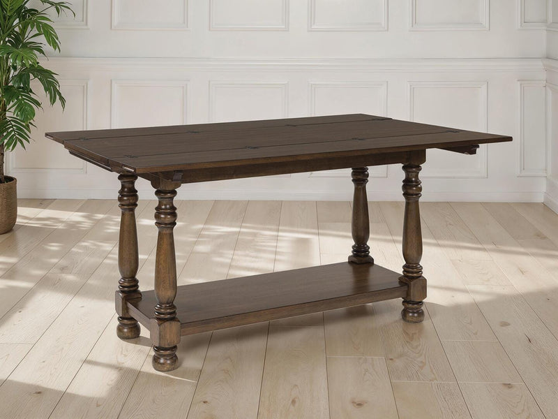 Ashley Furniture Sturlayne end table with a wooden top and metal legs, featuring a modern design for living room decor.