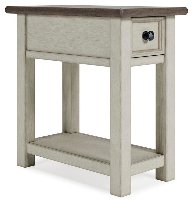 Ashley Furniture Bolanburg Occasional Table Set with two modern wooden tables, shown from an angled view.