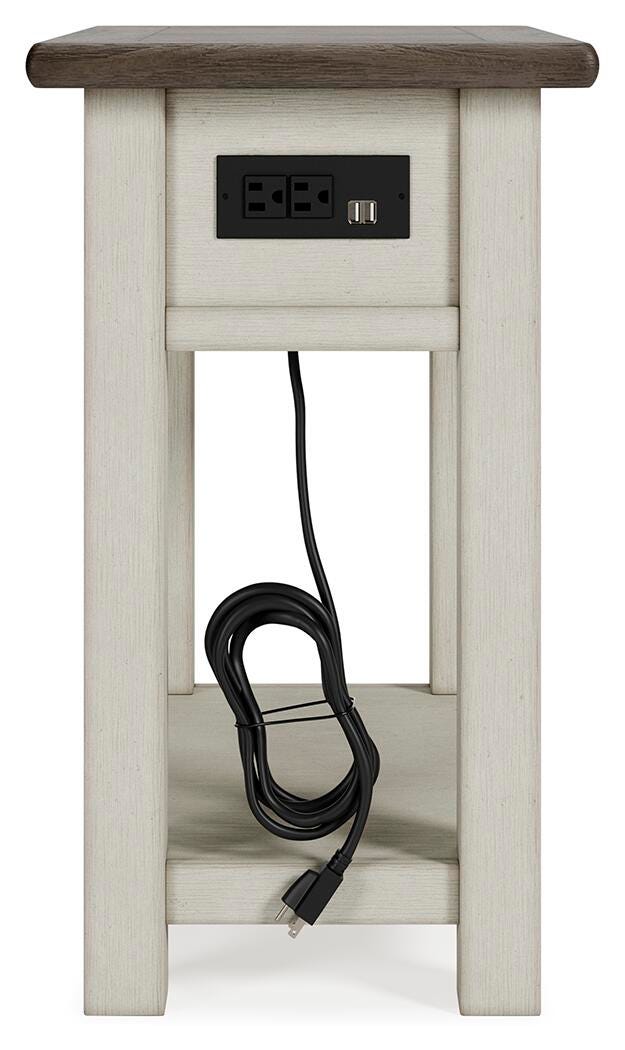 Ashley Furniture Bolanburg chairside end table with a dark wood finish and a compact, functional design for living room use.