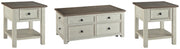 Ashley Furniture Bolanburg occasional table set with three wooden tables featuring dark finish and modern design.
