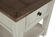 Ashley Furniture Bolanburg end table with a dark wood finish and modern design, featuring a smooth surface and sturdy legs.