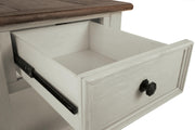 Ashley Furniture Bolanburg end table with wood finish, featuring a modern design and sturdy construction.