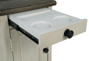 Ashley Furniture Bolanburg occasional table set with two wooden tables featuring metal accents and a rustic finish.