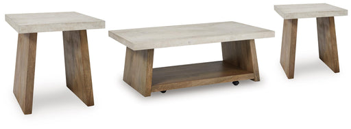 Ashley Furniture Brendalhouse stationary occasional table set with two elegant wood tables featuring sleek design and warm finish.