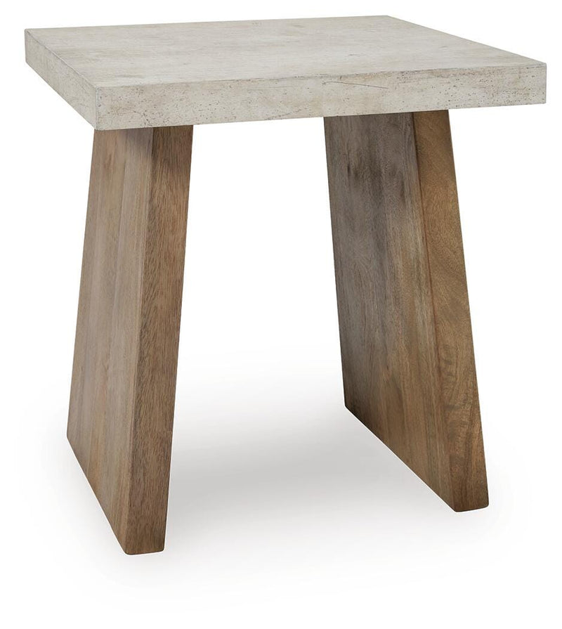 Ashley Furniture Brendalhouse stationary occasional table set with two wooden tables, featuring a warm finish and simple design.