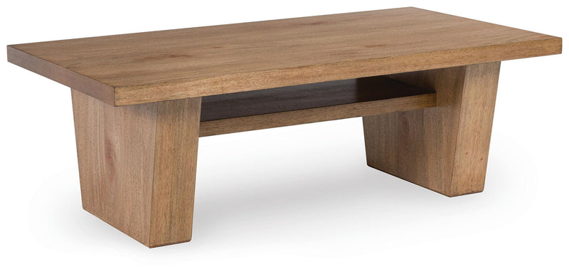 Ashley Furniture Kristiland occasional table set featuring three stylish tables with wooden finishes and modern design.