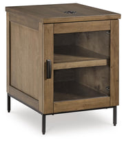 Ashley Furniture Torlanta occasional table set featuring three interconnected tables with sleek wood finishes and modern design.