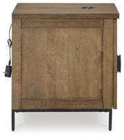 Ashley Furniture Torlanta occasional table set with two modern side tables featuring sleek wood finishes and simple design.