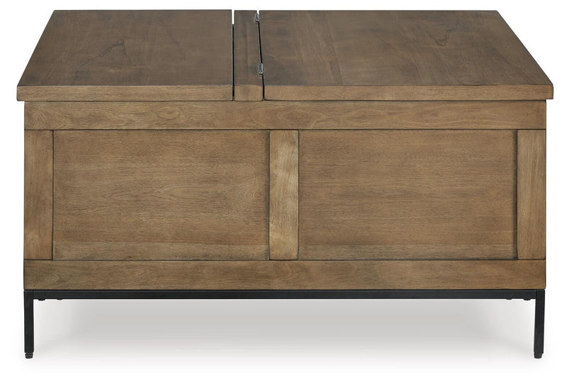 Ashley Furniture Torlanta occasional table set showing three wooden side tables with dark finish and modern design.