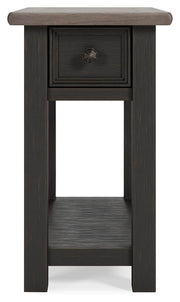 Ashley Furniture Tyler Creek End Table Set featuring two wooden tables with a natural finish and modern design.