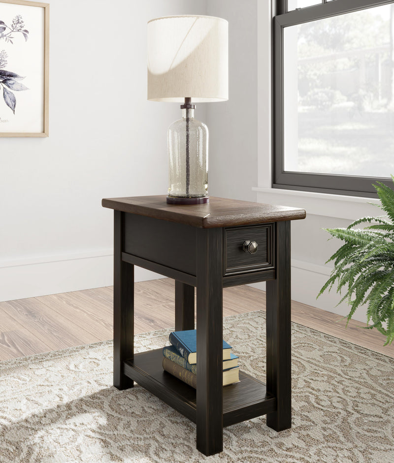 Ashley Furniture Tyler Creek Occasional Table Set featuring three wooden tables with stylish, rustic finishes and modern design.