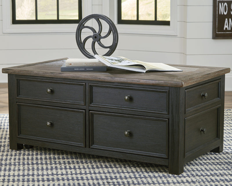 Ashley Furniture Tyler Creek Table Set with a wooden dining table and matching chairs, featuring a warm, rustic finish.