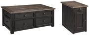 Ashley Furniture Tyler Creek table set with a wooden dining table and matching chairs, featuring a warm, rustic finish.