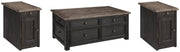 Ashley Furniture Tyler Creek occasional table set with two wooden tables featuring natural wood finish and modern design.