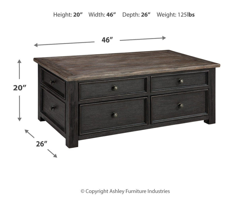 Ashley Furniture Tyler Creek table set with a wooden dining table and matching chairs, featuring a rustic finish.