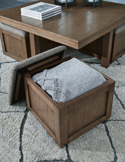 Ashley Furniture Boardernest Occasional Table Set with two stylish tables, featuring storage compartments and modern design.