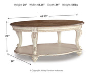 Ashley Furniture Realyn Occasional Table Set with two stylish tables featuring wood finish and modern design.
