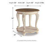 Ashley Furniture Realyn Occasional Table Set featuring modern coffee and side tables with sleek wood finish and contemporary design.