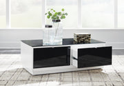 Ashley Furniture Gardoni table set with a modern wooden table and matching chairs, shown from an open side view.