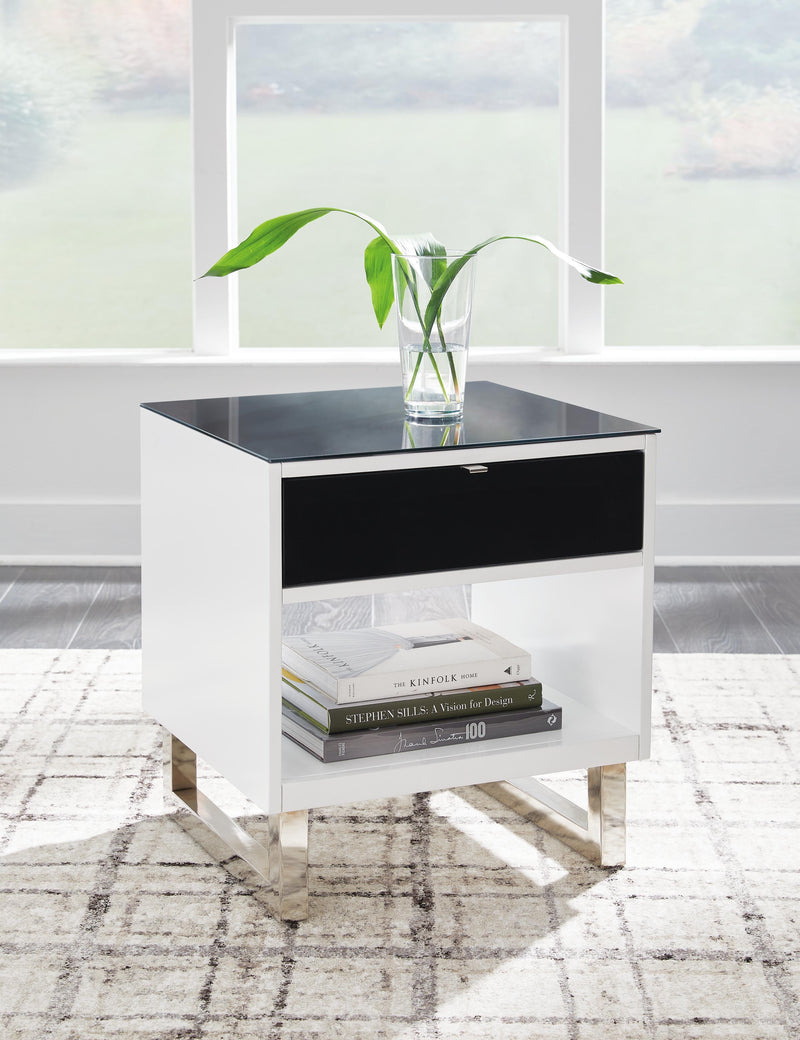Ashley Furniture Gardoni table set with a round wooden table and matching chairs, modern design for dining or casual spaces.
