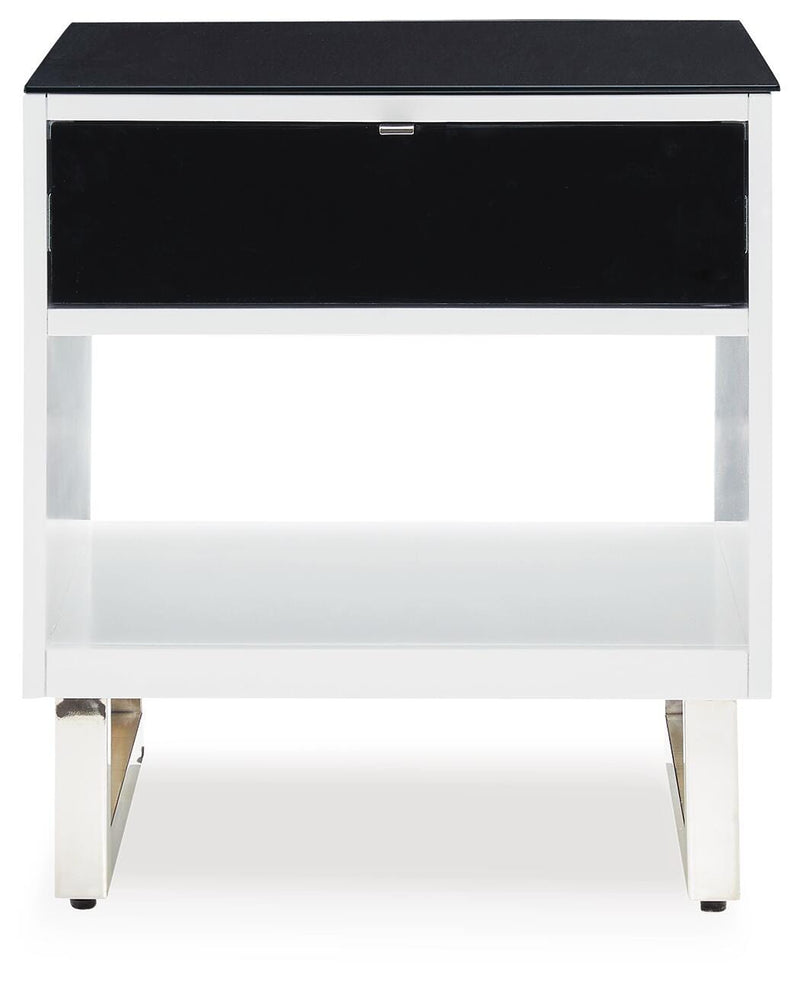 Ashley Furniture Gardoni table set with a modern wooden table and matching chairs, shown from a head-on view.