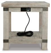 Ashley Furniture Carynhurst End Table with dark wood finish, featuring a rectangular top and classic design.