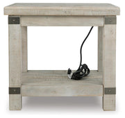 Ashley Furniture Carynhurst end table with a sleek wooden top and tapered legs, ideal for living room or bedroom decor.