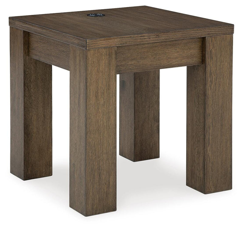 Ashley Furniture Rosswain Occasional Table Set with two stylish tables featuring wood finishes and modern design, angled view.