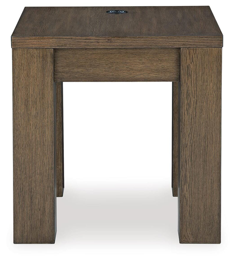 Ashley Furniture Rosswain occasional table set featuring two wooden tables with sleek modern designs and sturdy construction.