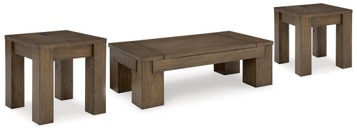 Ashley Furniture Rosswain occasional table set featuring two stylish wooden tables with dark finish and modern design.