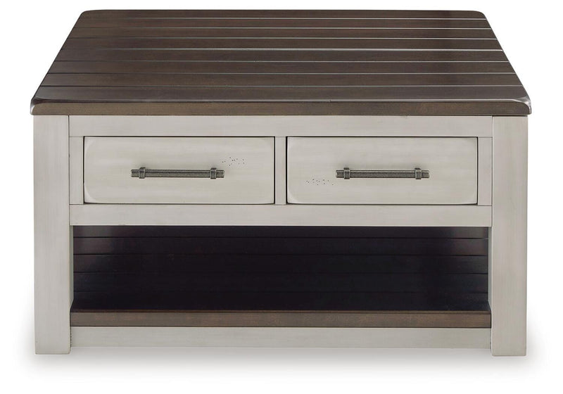 Ashley Furniture Darborn Occasional Table Set showing three wooden tables with dark finish and modern design.