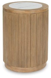 Ashley Furniture Camdill end table with a dark wood finish, featuring a simple tabletop and sturdy legs.