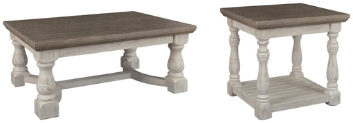 Ashley Furniture Havalance table set featuring a sleek wooden table with matching chairs, modern design and warm finish.